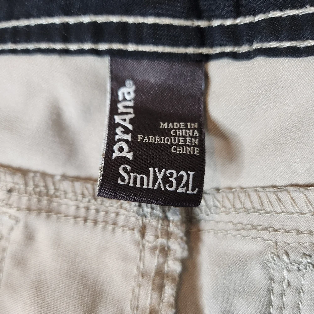 Prana Mens Small X 32 Length Khaki Tan Pants Zion Stretch Hiking